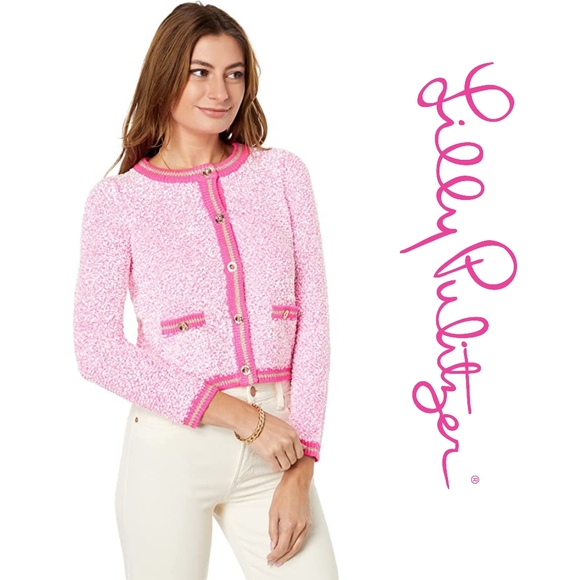 Lilly Pulitzer Sweaters - Lilly Pulitzer 🩷 Kemsley Cardigan Pink Isle Textured Marl - Small